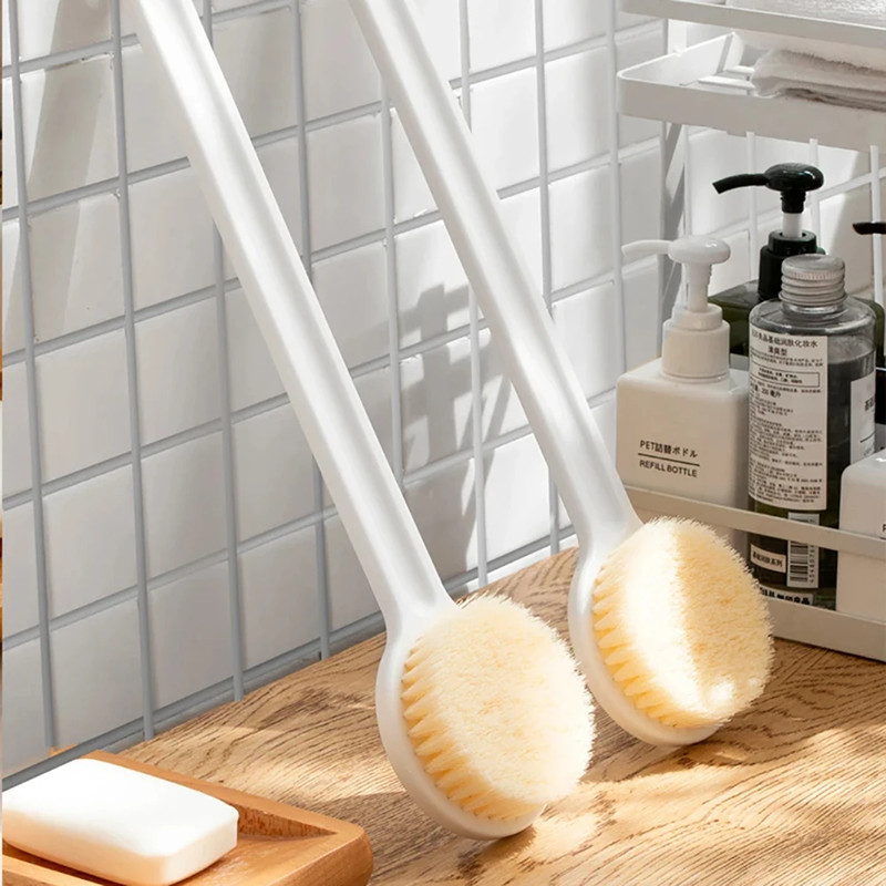Soft Bristles Body Exfoliating Bath, Long Handle Back Brush for Shower, Skin Health Shower Back Scrubber Supplies