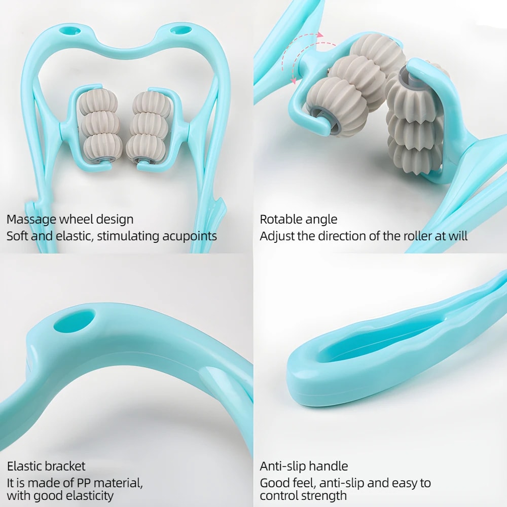 Manual Neck Clamp Cervical Neck Massager 6Ball Kneading Roller Shoulder And Neck Relaxation Massage 4