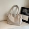 Light Corduroy Handbag Casual Daily Commuter Handbag Large Capacity Solid Color Zipper Closure Fixe 0