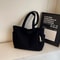 Light Corduroy Handbag Casual Daily Commuter Handbag Large Capacity Solid Color Zipper Closure Fixe 4