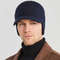 Outdoor Cycling Men Winter Hat Knitted Bomber Hats Peaked Cap Casual Fashion Warm Ear Protection 2