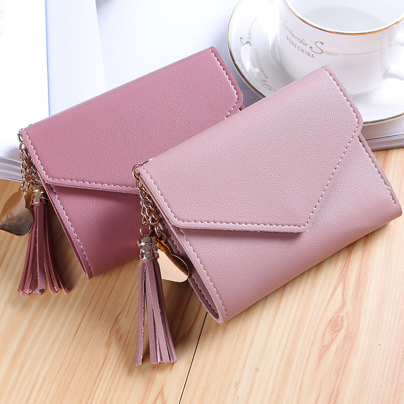PU Leather Women Luxury Tassels Fashion Short Women Wallets Wallet Hasp Small Wallet Trend 3