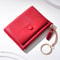 Leather Mini Short Wallet New Fashion Womens Zipper Coin Wallet Credit Card Keychain Wallet 6