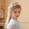 Bohemian Spring Bridal Pearl Hair Headdress Flower Wreath Bride Garland Head Hoop Headbands Girls H 0