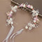 Bohemian Spring Bridal Pearl Hair Headdress Flower Wreath Bride Garland Head Hoop Headbands Girls H 13