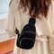 Womens Chest Bag Corduroy Small Bag Simple Crossbody Casual Lightweight Waist Bag Korean Style 2