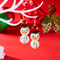 Dangle Earrings For Women Cute Santa, Cartoon Wooden Pattern Xmas Snowman, Wood Beads Earring, Christmas Party, New Year