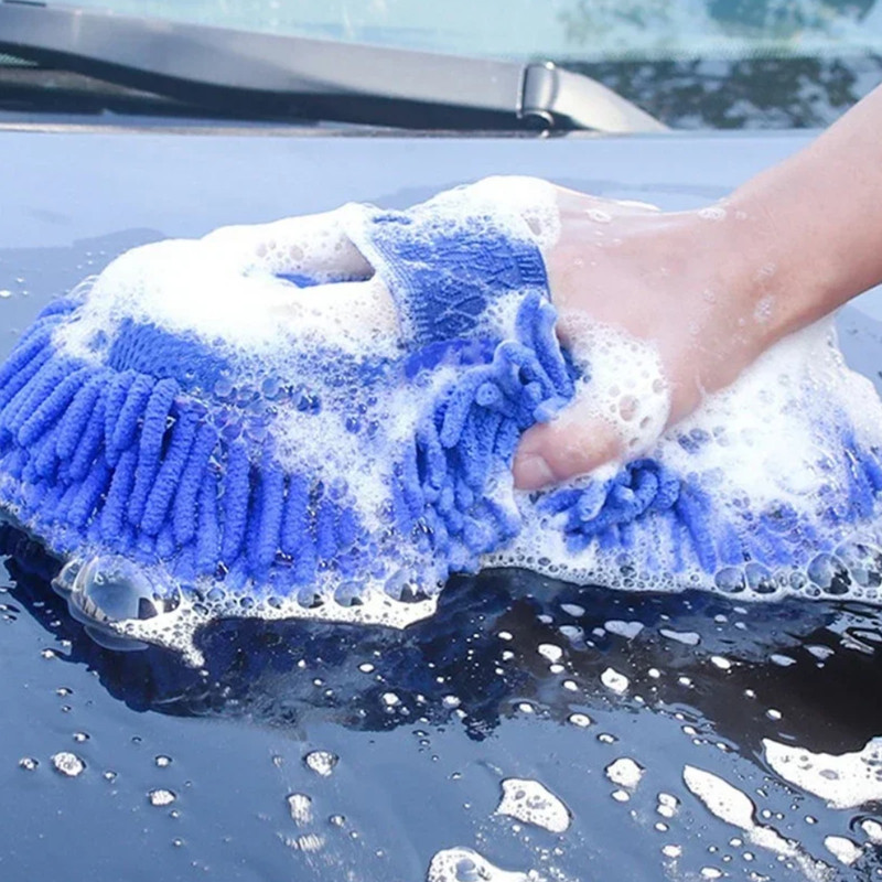 Car Wash Sponge Blue Microfiber Cleaning Tool Auto Washing Brush Pad Towel Gloves Styling Accessori 3