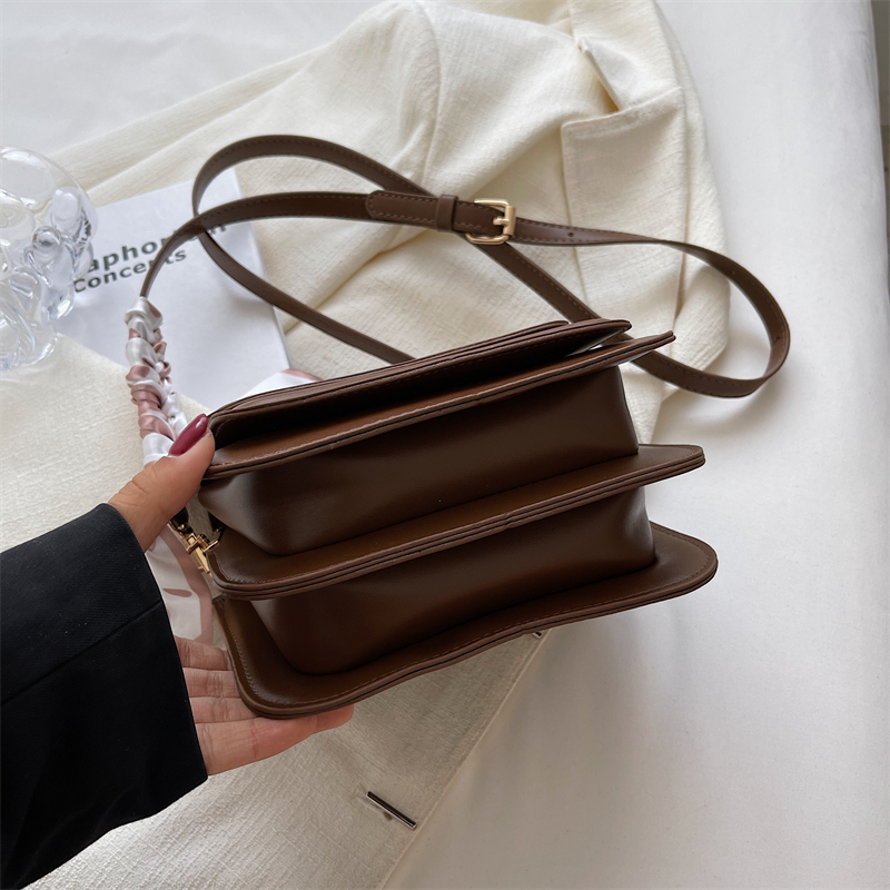 Fashion Crossbody Bags Underarm, Leather Shoulder Bag Purse for Women, Small Square Satchel Handbag