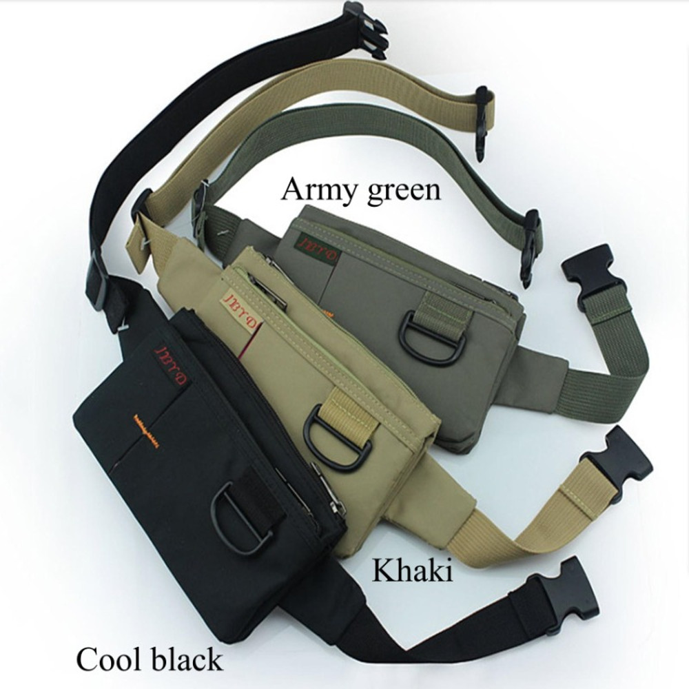 Fashion Nylon Waist Pack Men Women Waterproof Black Fanny Pack Messenger Shoulder Bag Wear Resistan