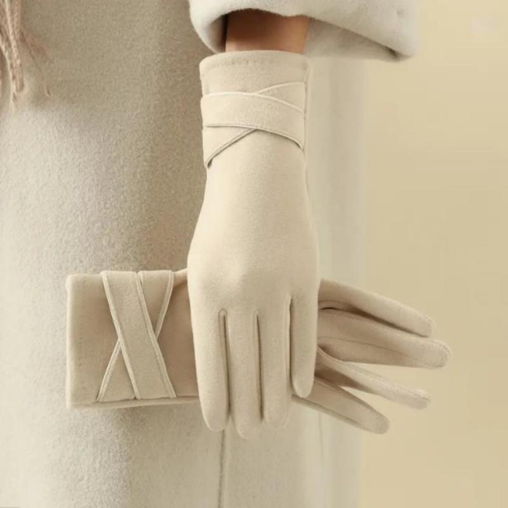 Autumn Winter Gloves Women, Keep Warm, Solid Simple, Cycling, Polyester, Elegant, Windproof, Finger, Skiing, Outdoor, Fa