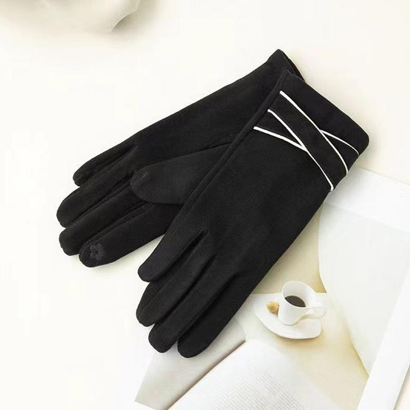 Autumn Winter Gloves Women, Keep Warm, Solid Simple, Cycling, Polyester, Elegant, Windproof, Finger, Skiing, Outdoor, Fa