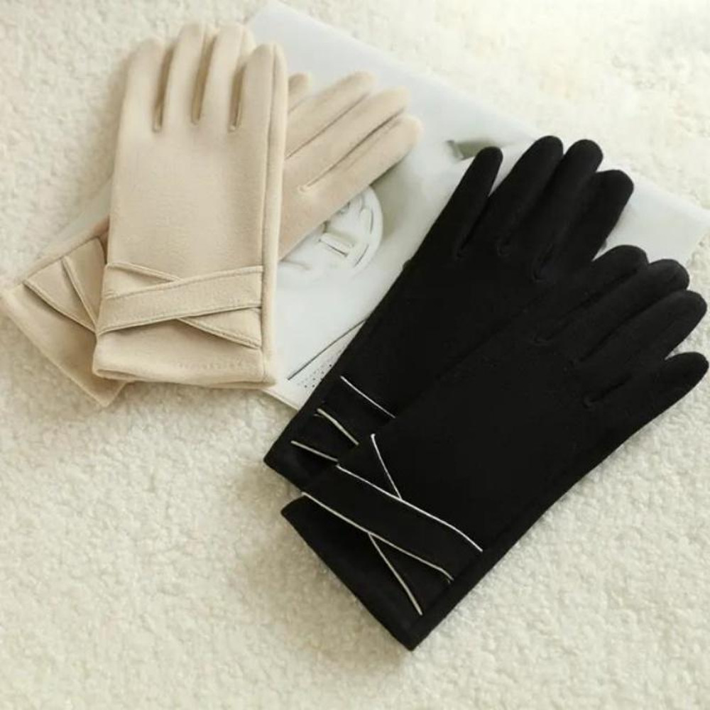 Autumn Winter Gloves Women, Keep Warm, Solid Simple, Cycling, Polyester, Elegant, Windproof, Finger, Skiing, Outdoor, Fa