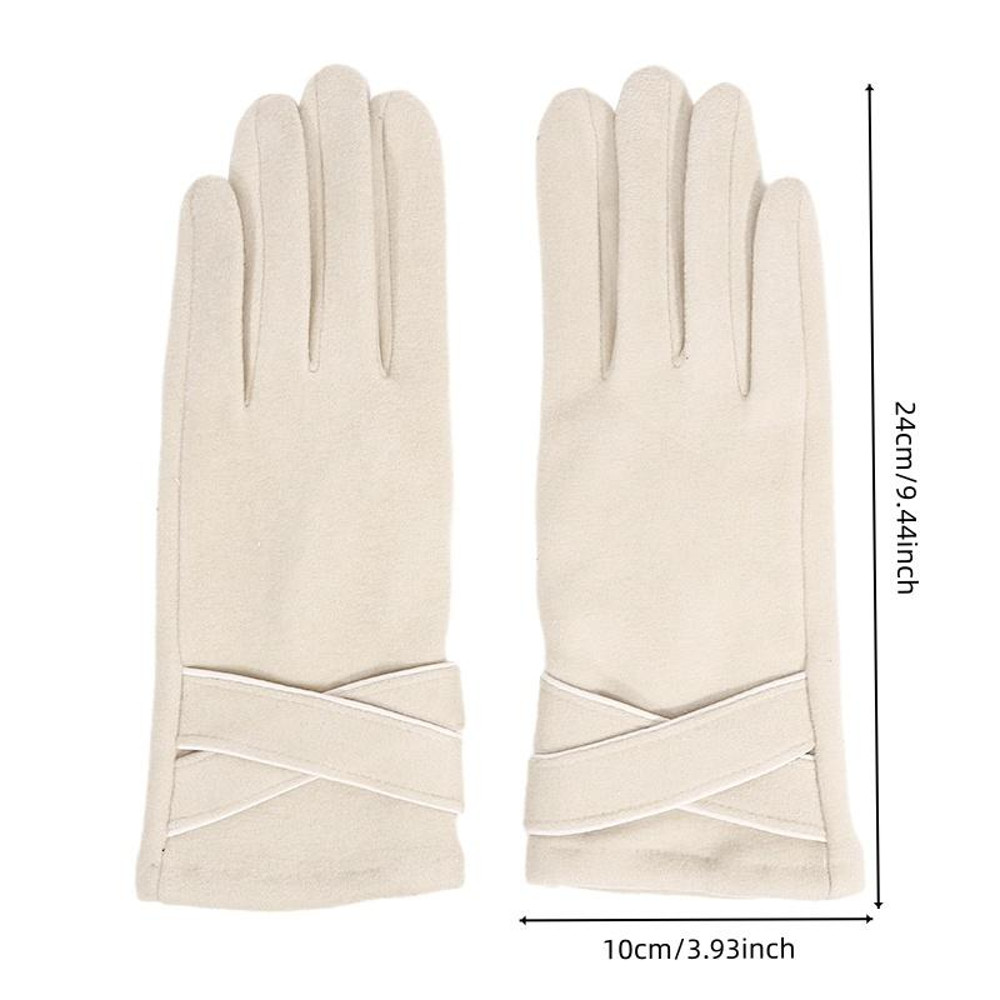 Autumn Winter Gloves Women, Keep Warm, Solid Simple, Cycling, Polyester, Elegant, Windproof, Finger, Skiing, Outdoor, Fa