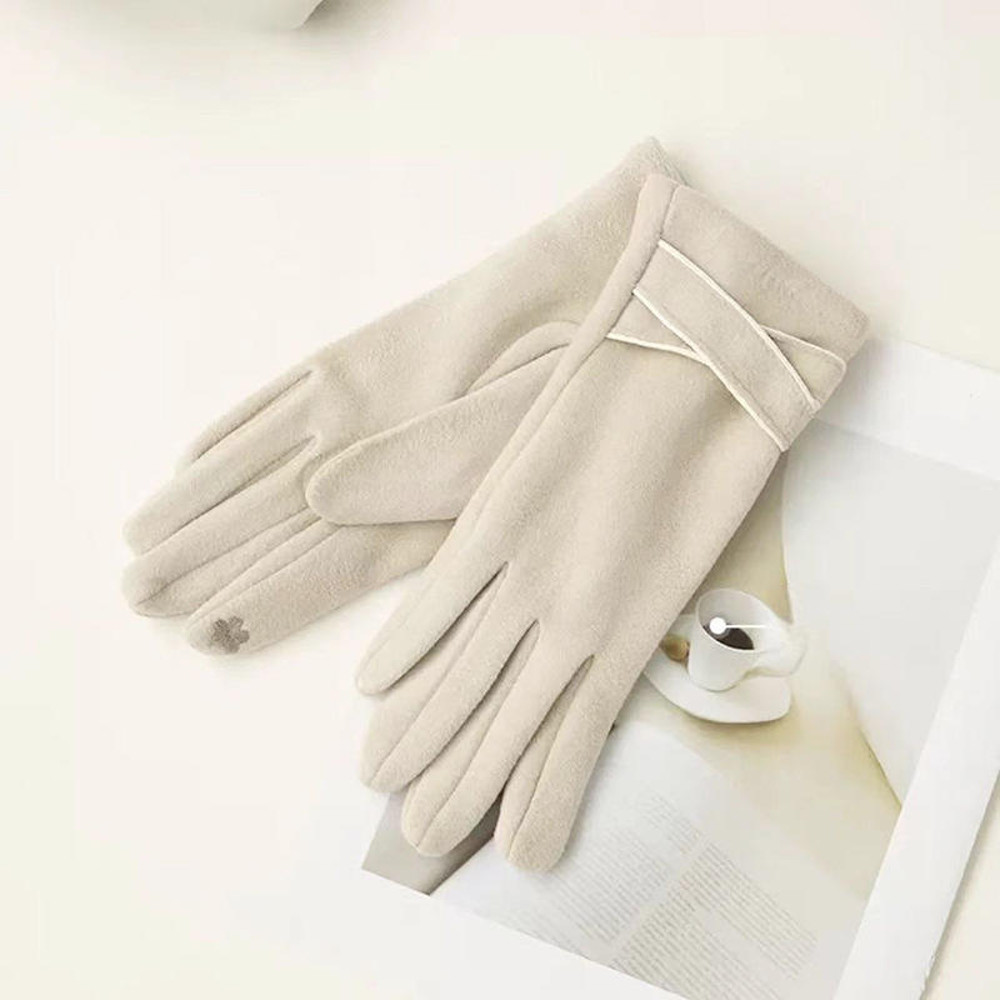 Autumn Winter Gloves Women, Keep Warm, Solid Simple, Cycling, Polyester, Elegant, Windproof, Finger, Skiing, Outdoor, Fa