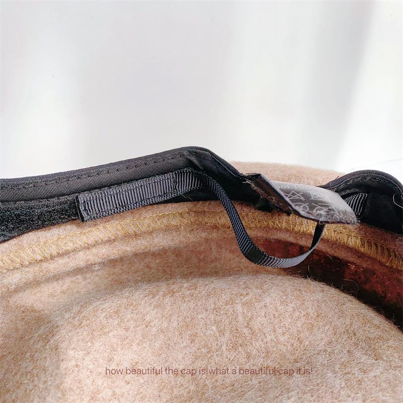 Felt Autumn Solid Colors Warm Winter, Women French Art Retro Wool, Beret Cap Beanie Hat For Female