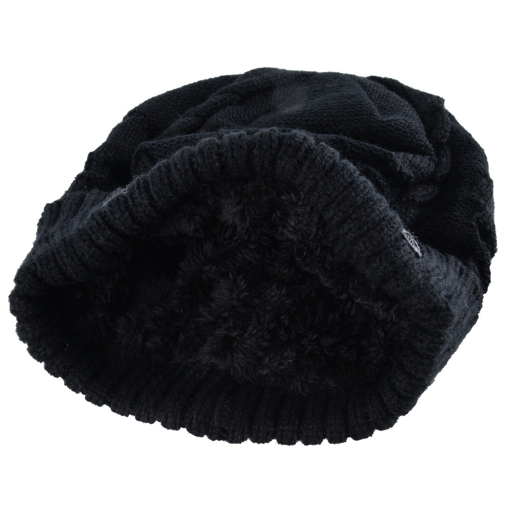 Winter Beanies Men Knitted Skull Pattern Solid Color Hat With Metal Skulls Skullies Beanies Men's Knit Thick Hats