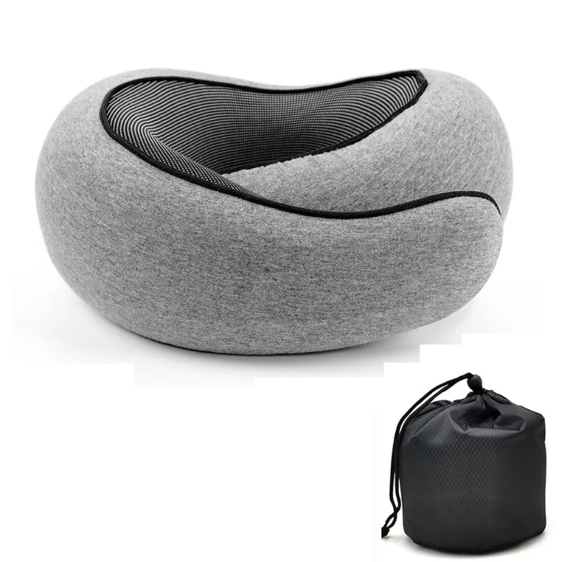 Pillow Snail Style Travel Neck, Travel Neck Pillow Memory Foam, Portable Adjustable Soft Noon Break Sleep Pillow