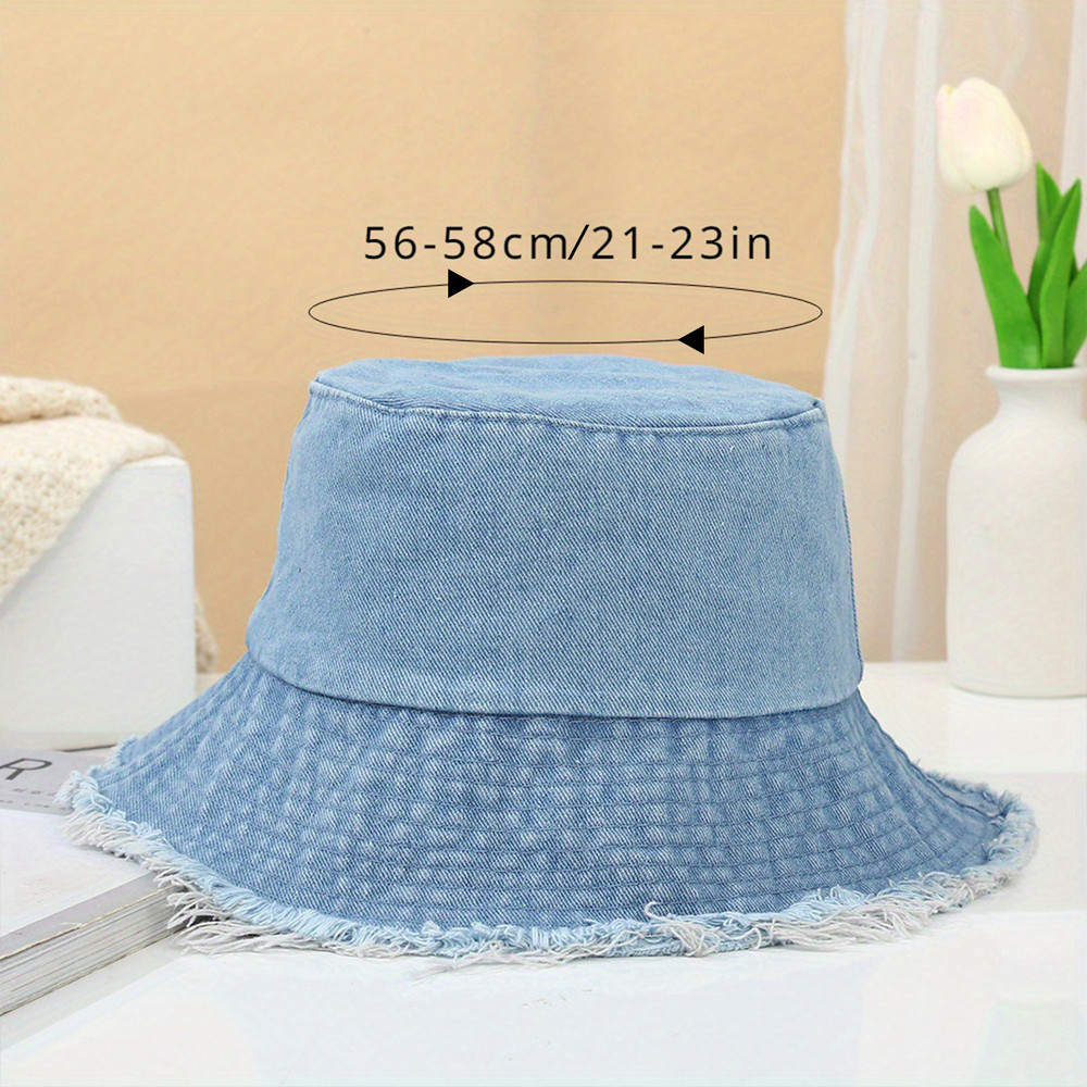 Outdoor Breathable Summer Denim Fisherman Women Sun Hat Trendy Summer Bucket Hat Girls Caps Hats Fo 2