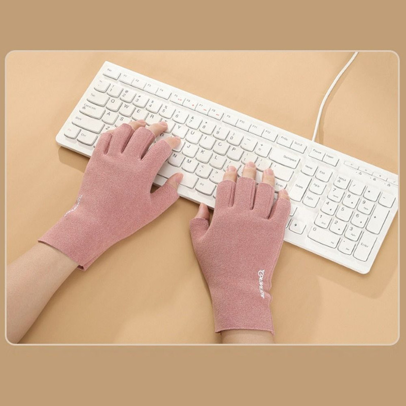 Semi Finger Short Mittens, German Velvet Touchscreen, Autumn Winter Solid Color, Half Finger Gloves