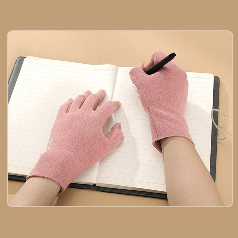 Semi Finger Short Mittens, German Velvet Touchscreen, Autumn Winter Solid Color, Half Finger Gloves