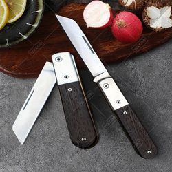 wooden handle kitchen accessories, folding fruit knife, stainless steel fruit paring knife, butcher knife for kitchen