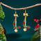 Creative Christmas Rice Crystal Bead Bowknot Snowflake Bells Drop Earrings Unique Xmas Paert Holida 1