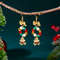 Creative Christmas Rice Crystal Bead Bowknot Snowflake Bells Drop Earrings Unique Xmas Paert Holida 3