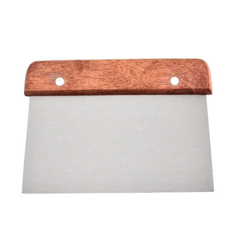 Bread Baking Dough Cutter Scraper With Wooden Handle Cake Scraper Sourdough Tools Stainless Steel S 6