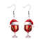 Christmas Hat Red Wine Glass Earrings, Acrylic Holiday Party Gift for Women
