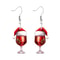 Christmas Hat Red Wine Glass Earrings, Acrylic Holiday Party Gift for Women