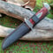 Fixed Blade Knife with Scabbard, Outdoor Camping Tactical Tool, Steel Blade, Wood Handle