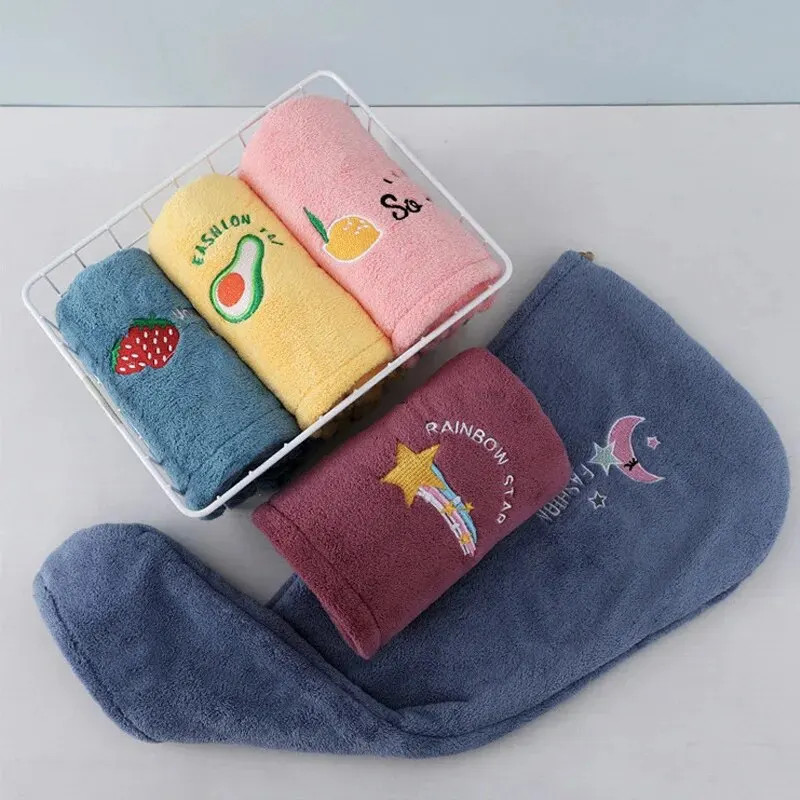 Cute Hair Towel for Girls Soft Quickly Dry Wrap, Very Beautiful Bath Towel Bonnets for Bathroom