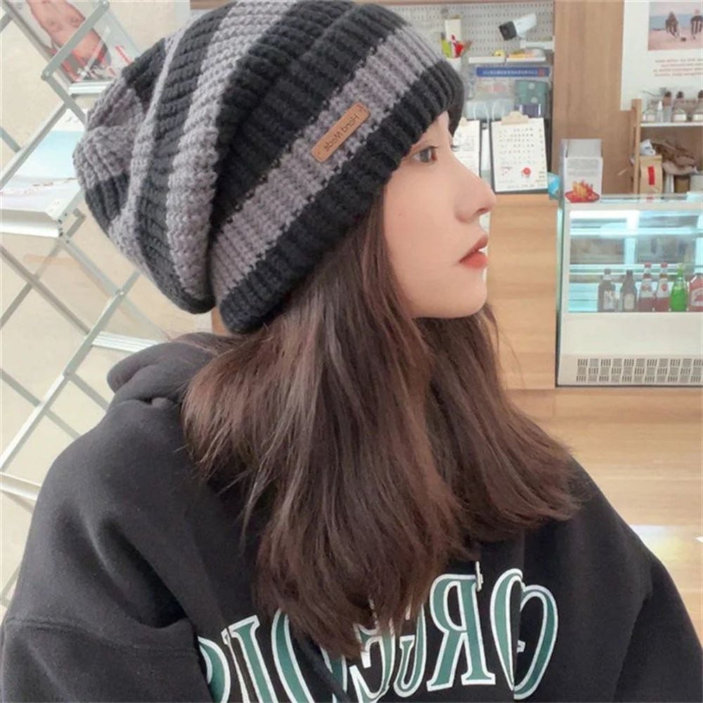 Warm Windproof Autumn Winter Hat Korean Fashion Striped Knitted Hat Trend Lightweight Hat For Men W 6
