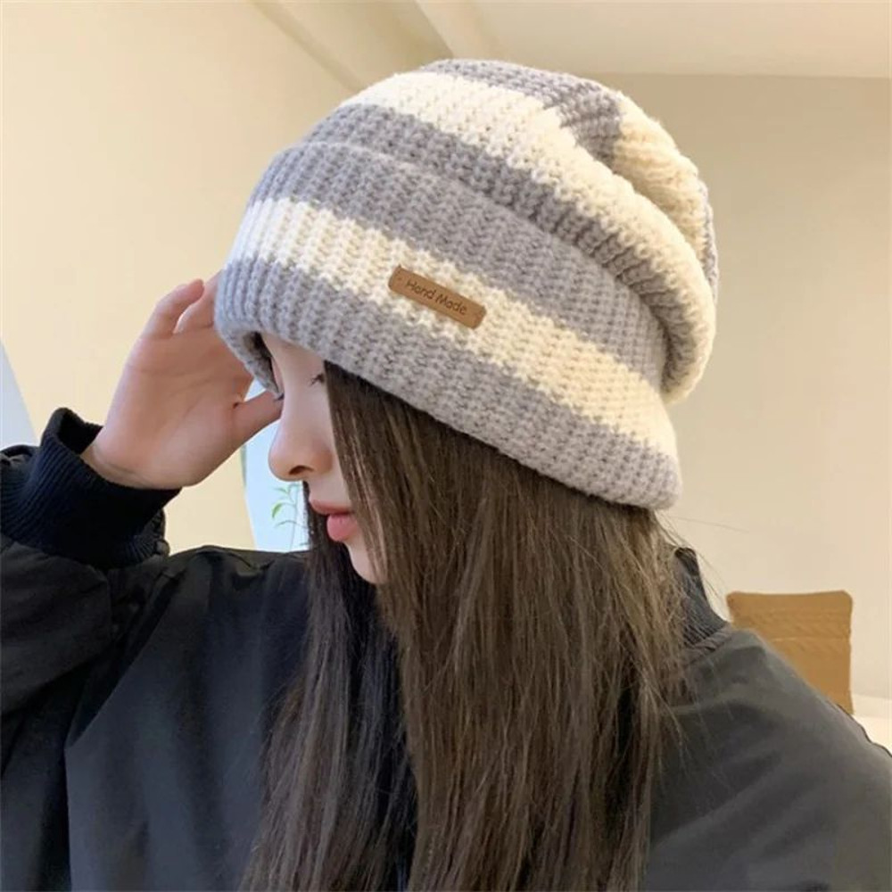 Warm Windproof Autumn Winter Hat Korean Fashion Striped Knitted Hat Trend Lightweight Hat For Men W 8