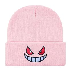 american anime cartoon embroidered, knitted autumn winter warm hat, 1pc embroidered knitted hat popular