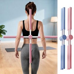 fitness standing posture training buckle body shape stick, yoga posture correction stick, telescopic pilates posture cor