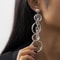 Fashion Statement Large Drop Earrings for Women, Punk Long Big Circle Link Chain Earrings, Hiphop Jewelry Gift