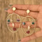 Goldcolor Hollow Geometric Evil Eye Beads Dangle Earrings Creative Abstract Face Pendant For Women 4