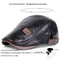 Mens Retro PU Leather Flat Cap Adjustable Side Newsboy Hat Spring Autumn Hip Hop Beret British Pain 4