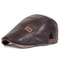 Mens Retro PU Leather Flat Cap Adjustable Side Newsboy Hat Spring Autumn Hip Hop Beret British Pain 9