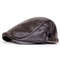 Mens Retro PU Leather Flat Cap Adjustable Side Newsboy Hat Spring Autumn Hip Hop Beret British Pain 12