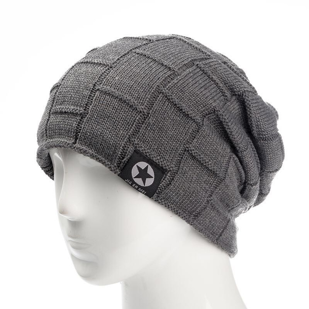 Knit Wool Warm Winter Hat, New Unisex Fleece Lined Beanie Hat, Thick Soft Stretch Hat for Men and Women