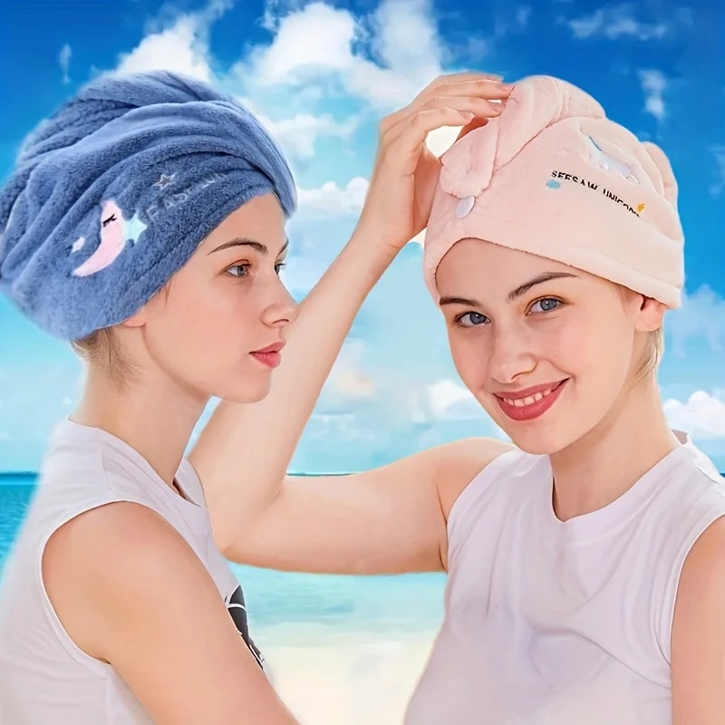 Soft Bathroom Hair Towels for Women, Super Absorbent Hair Wrap Bonnet