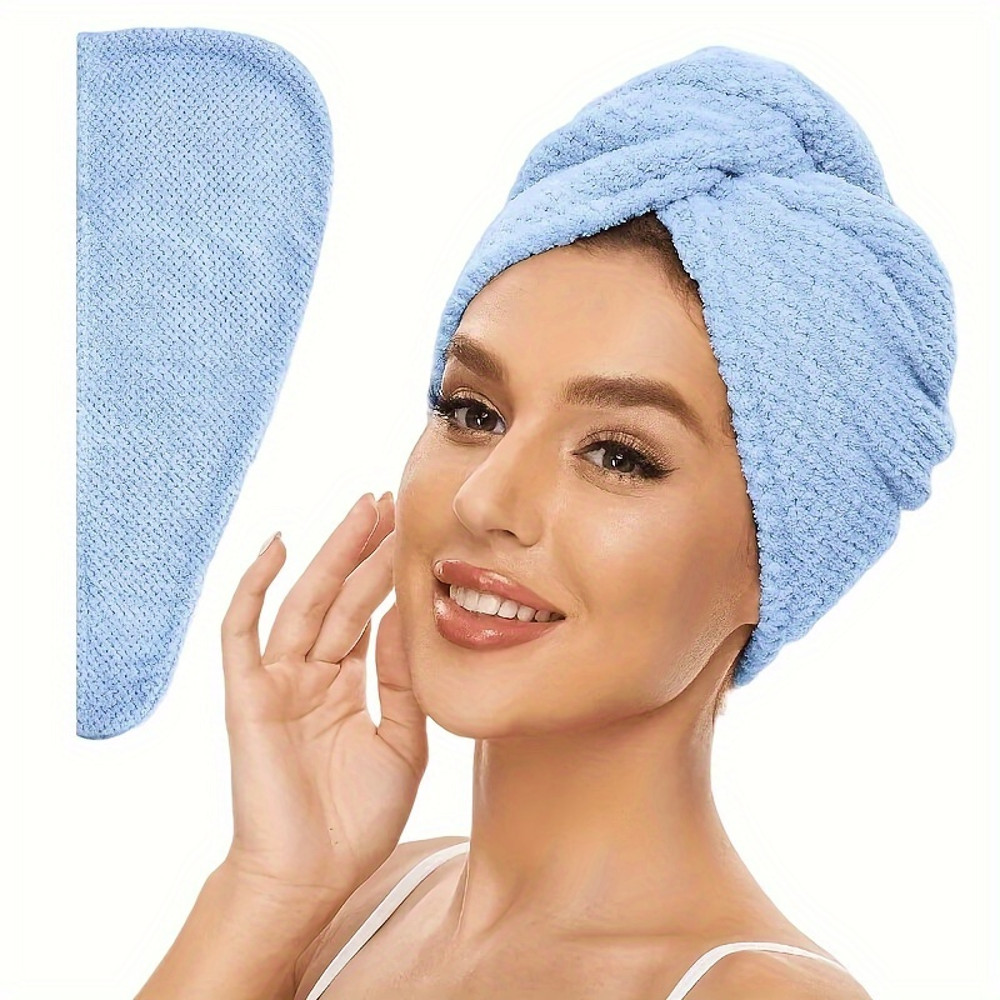 Quick-Drying Microfibre Hair Towel Wrap Ultra-Absorbent Hair Dryer Cap for Women Frizzy Hair