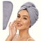 Quick-Drying Microfibre Hair Towel Wrap Ultra-Absorbent Hair Dryer Cap for Women Frizzy Hair