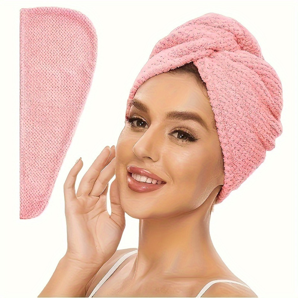 Quick-Drying Microfibre Hair Towel Wrap Ultra-Absorbent Hair Dryer Cap for Women Frizzy Hair