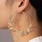 Stylish Golden Hoop Earrings, Exaggerated Butterfly Geometric Circle Loop