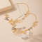 Stylish Golden Hoop Earrings, Exaggerated Butterfly Geometric Circle Loop