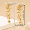 Vintage Gold Leaf Dangle Earrings Womens Charming Flower Design Long Drop Earrings 1